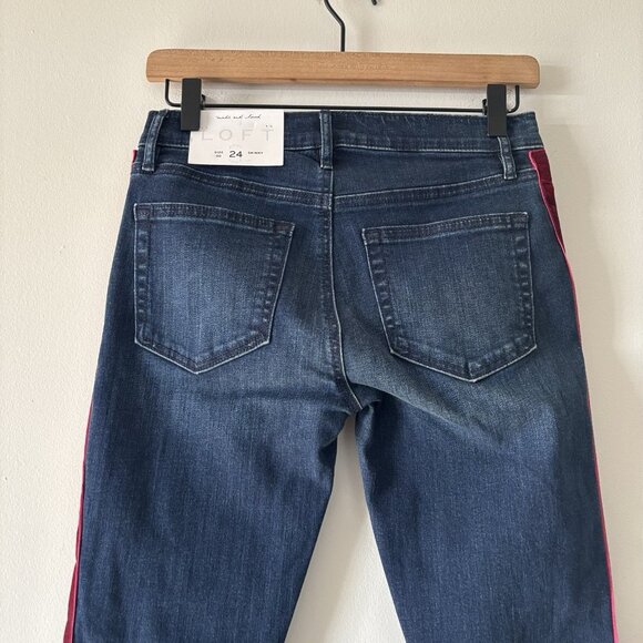 LOFT Made & Loved Skinny Jeans Red Velvet Women Sz 24/00 Office Holiday Preppy - Picture 13 of 16